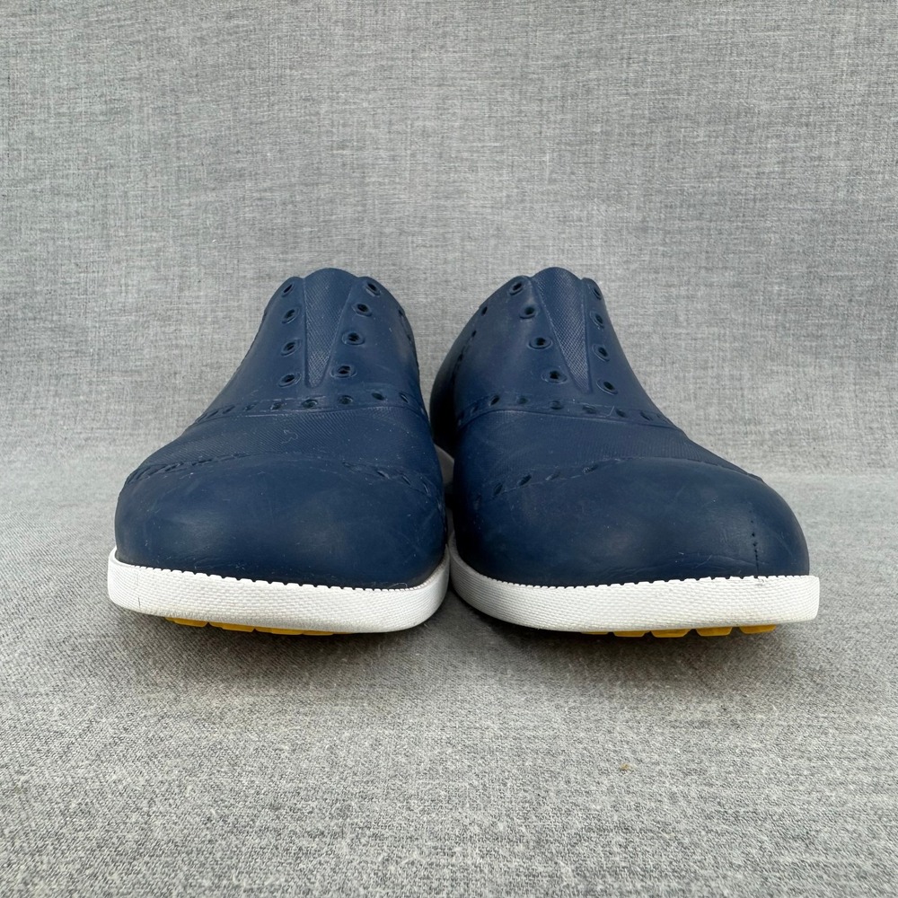 BiiON Oxford Wingtip Golf Shoes Men's Size 10 Navy Blue Spikeless Slip On - Picture 2 of 9